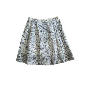 ELIE TAHARI Black White Gray Floral A Line Skirt Size 27 / US 4